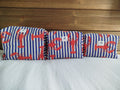 Trousse de toilette artisanale - Rayure bleue
